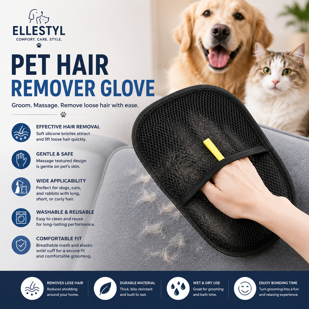 Pet Grooming Hair Remover Glove