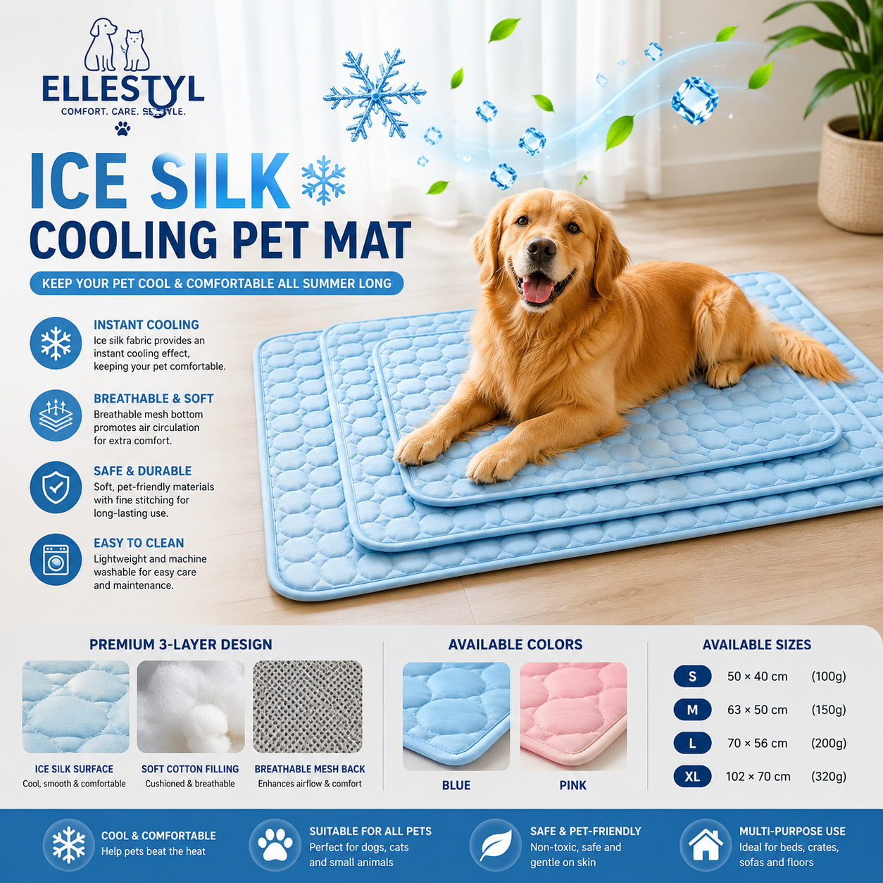 Summer Cooling Pet Mat