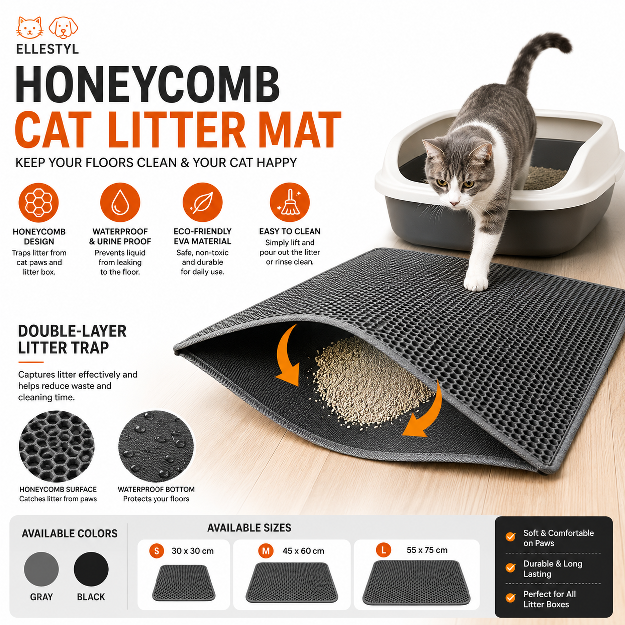 Honeycomb Cat Litter Mat