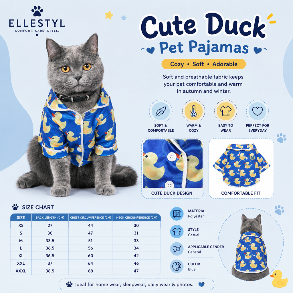 Cute Duck Pet Pajamas