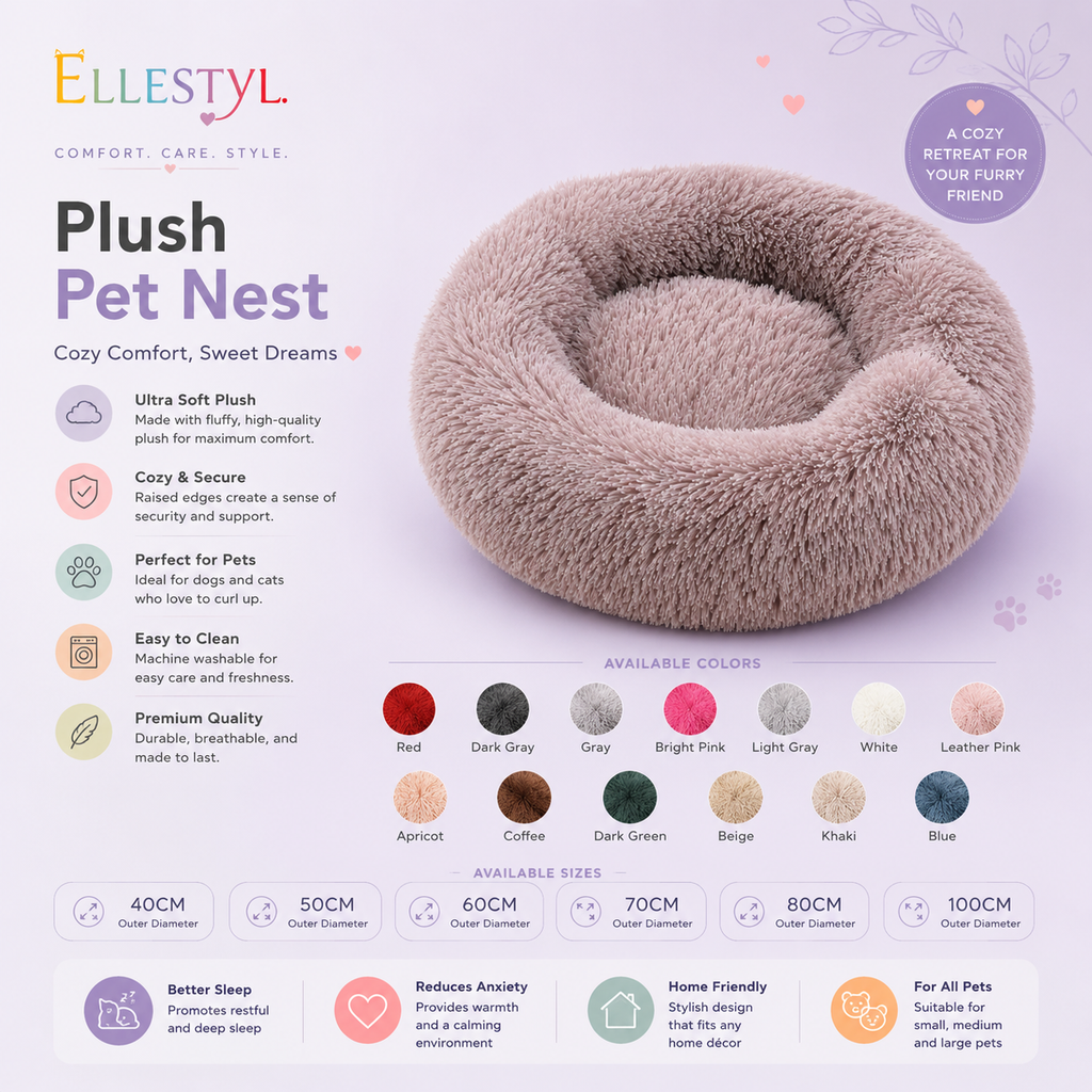 Fluffy Donut Pet Bed