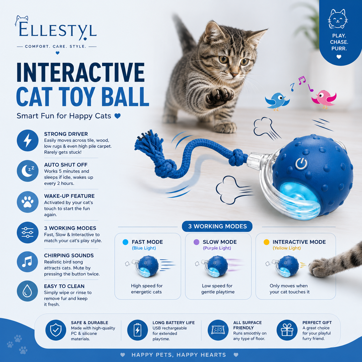 Interactive Rolling Cat Toy Ball
